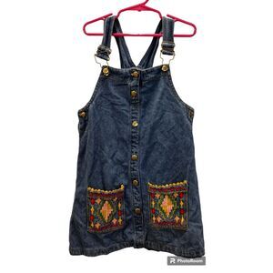 Little Lass Denim‎ and embroidered overall dress